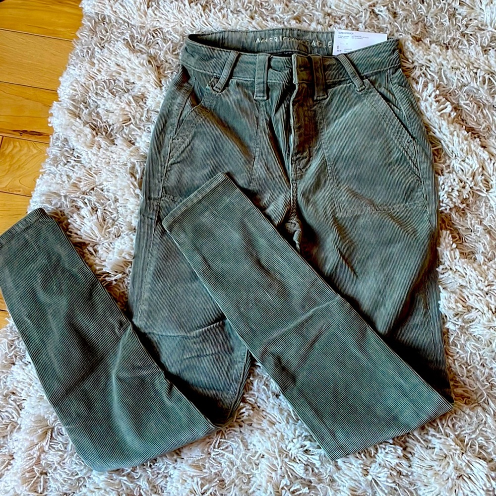 AE green skinny cords